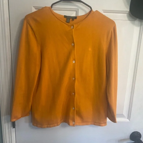 Ralph Lauren mustard yellow Cardigan Sweater - Picture 1 of 5